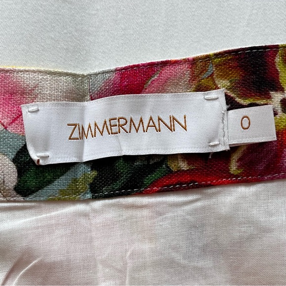 NWOT Zimmermann Wonderland floral-print wrapped linen skirt 0 - Picture 14 of 16